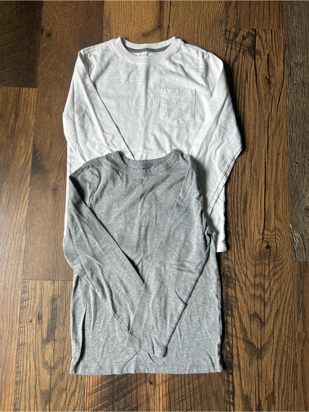 wonder nation Long Sleeve Tee Set - White & Gray